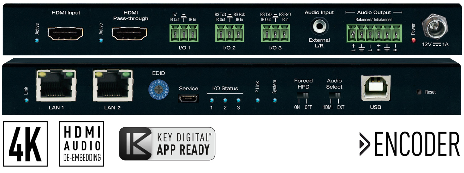 Key Digital hdmi pass through front and rear view