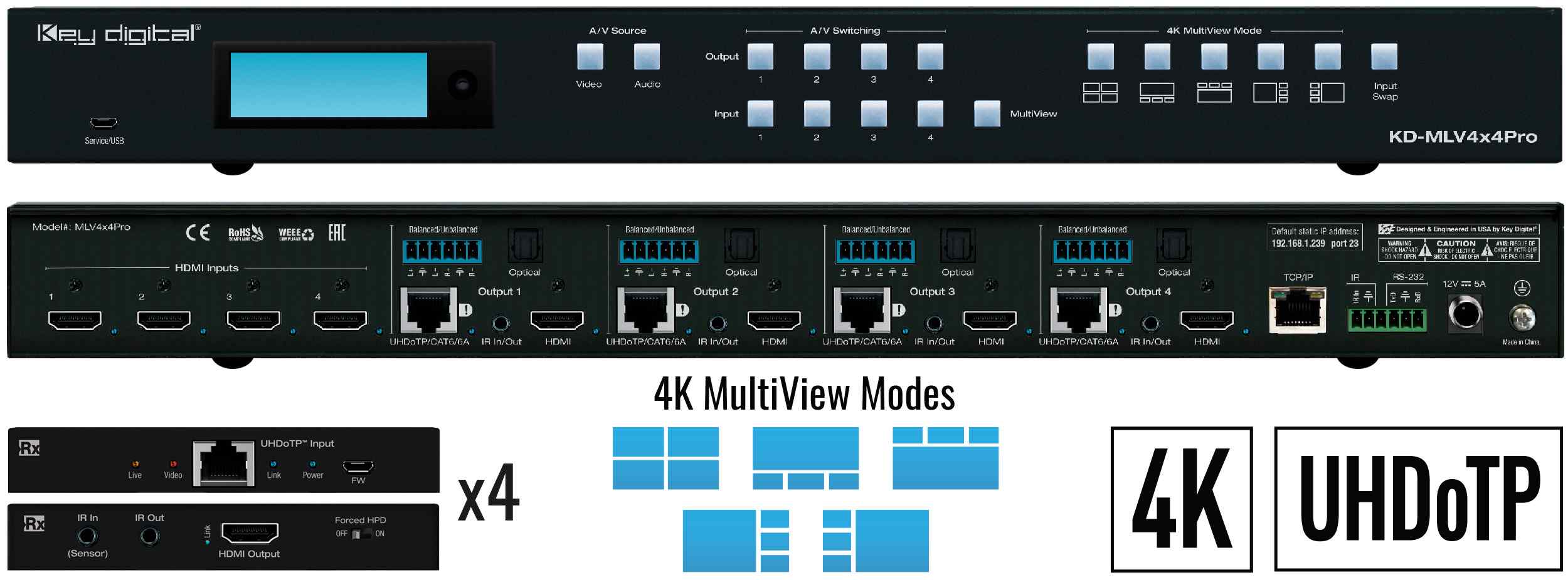 Key Digital matrix processor front and rear view